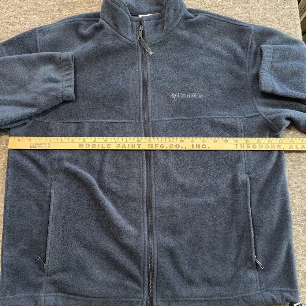 Columbia Fleece Jacket Men's XLarge Blue‎ Full Zip Long Sleeve Ready to Wear